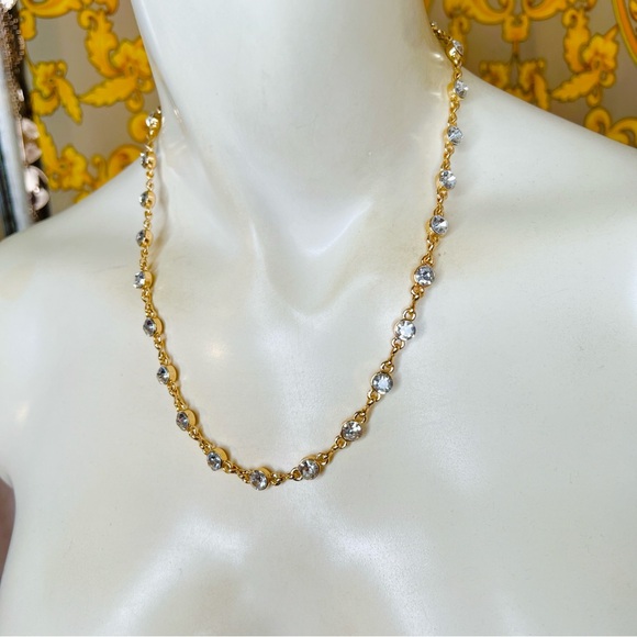 18k gold plated crystal link 16” to 19” necklace 🌟 stainless - Picture 3 of 3